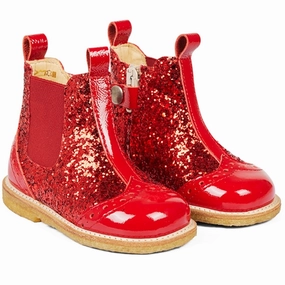 Curated City Angulus Starter Chelsea Boots With Zipper Red/Red/Red Elastic
