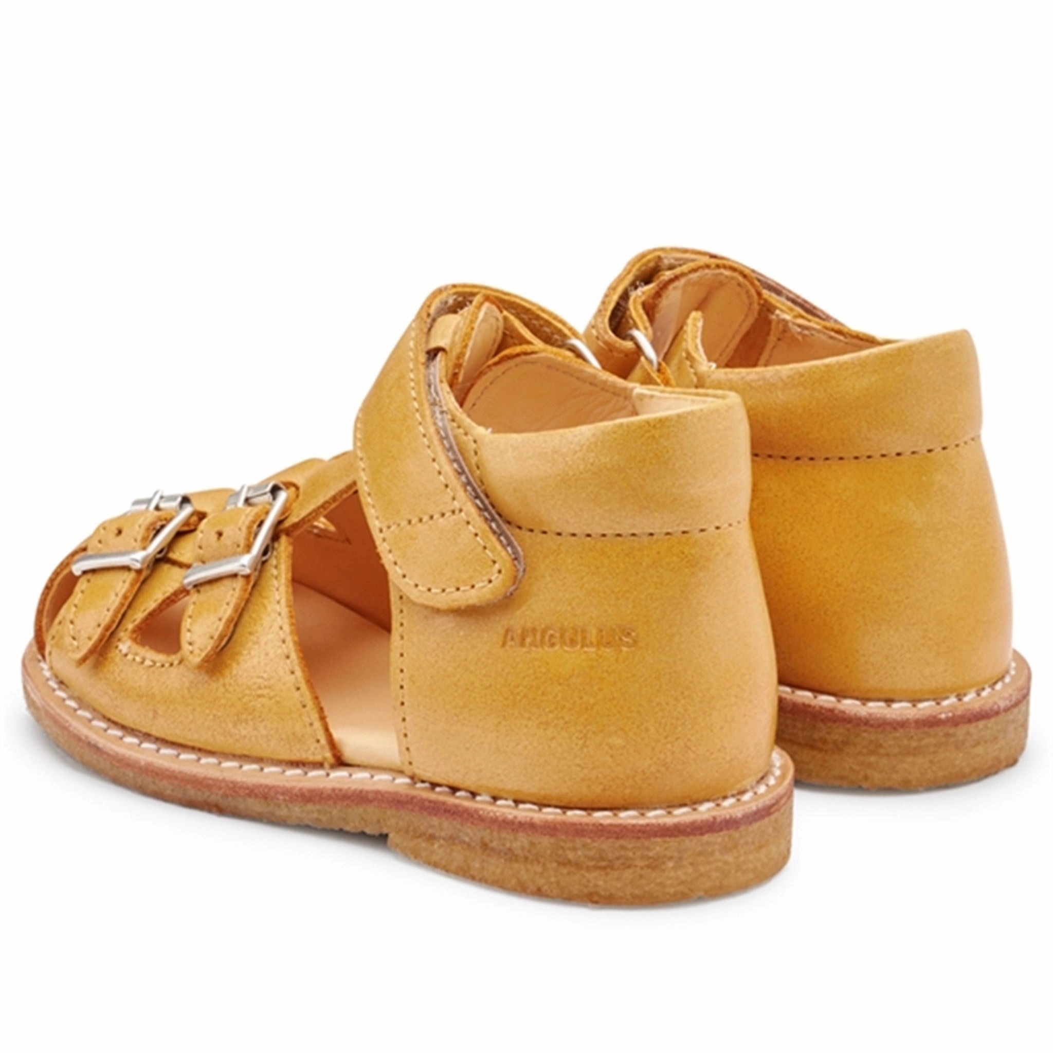 Angulus Starter Sandal W. Velcro And Buckles Camel Quiet Statement