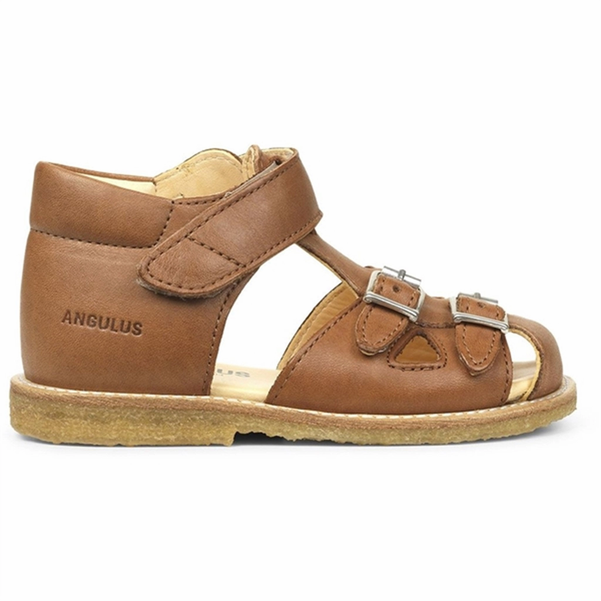 Edge In Motion City Uniform Angulus Starter Sandal W. Velcro And Buckles Cognac