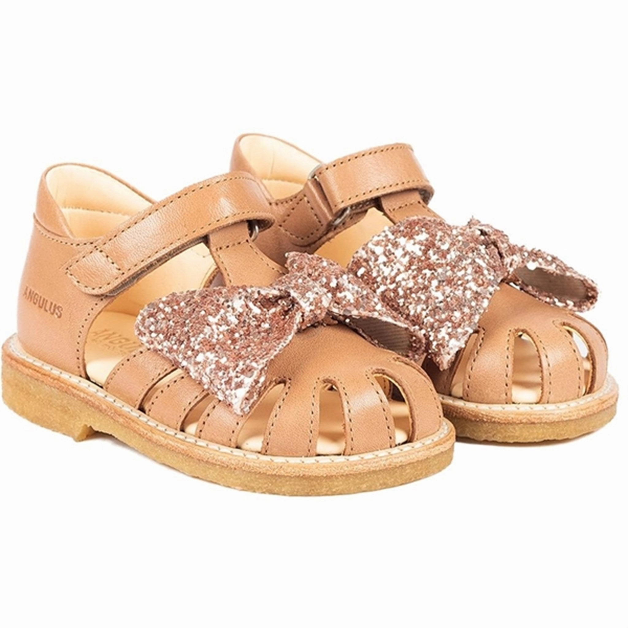 Future-Neutral Angulus Starter Sandals Almond/Maple Glitter