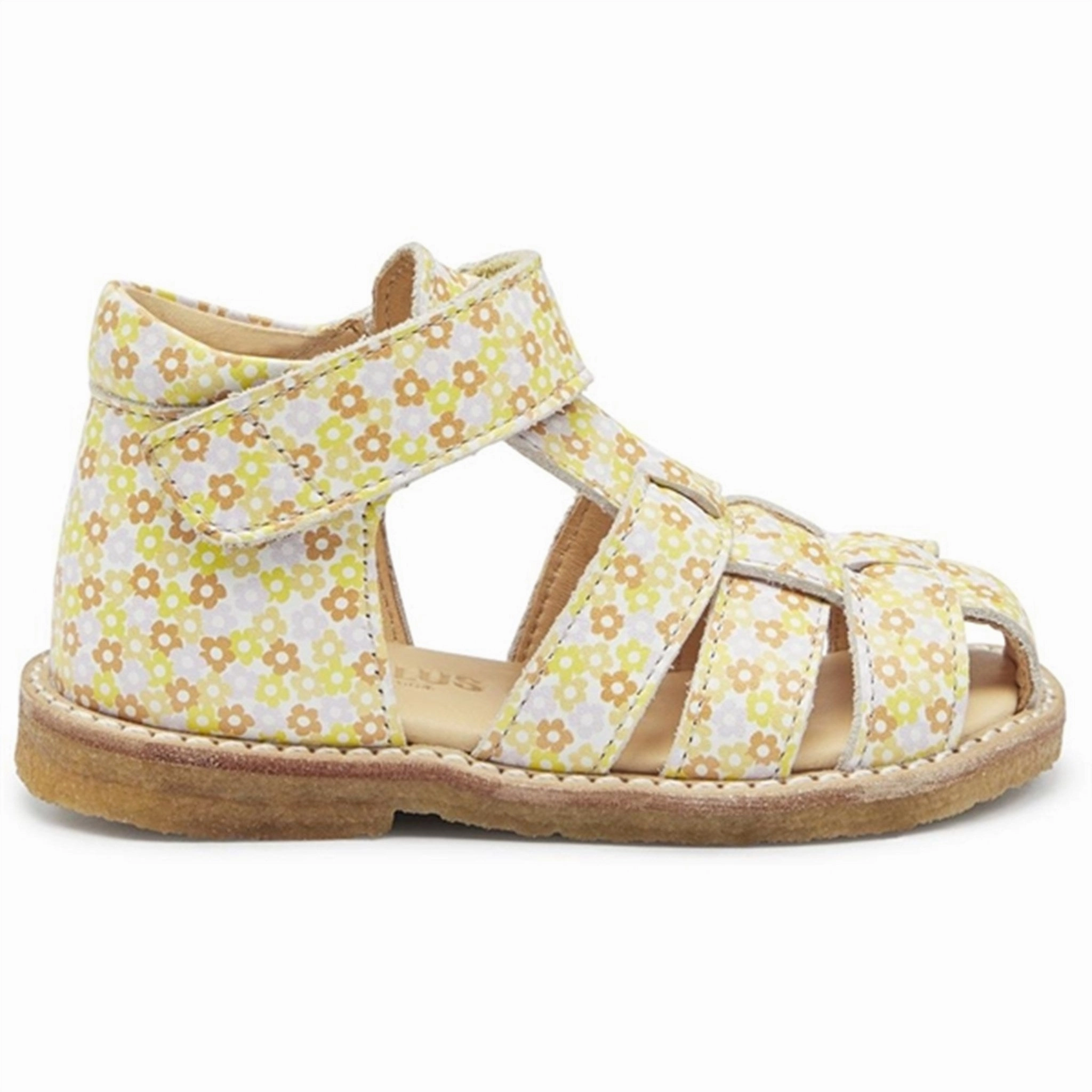 Easy Essential Angulus Starter Sandals Yellow Flower Print