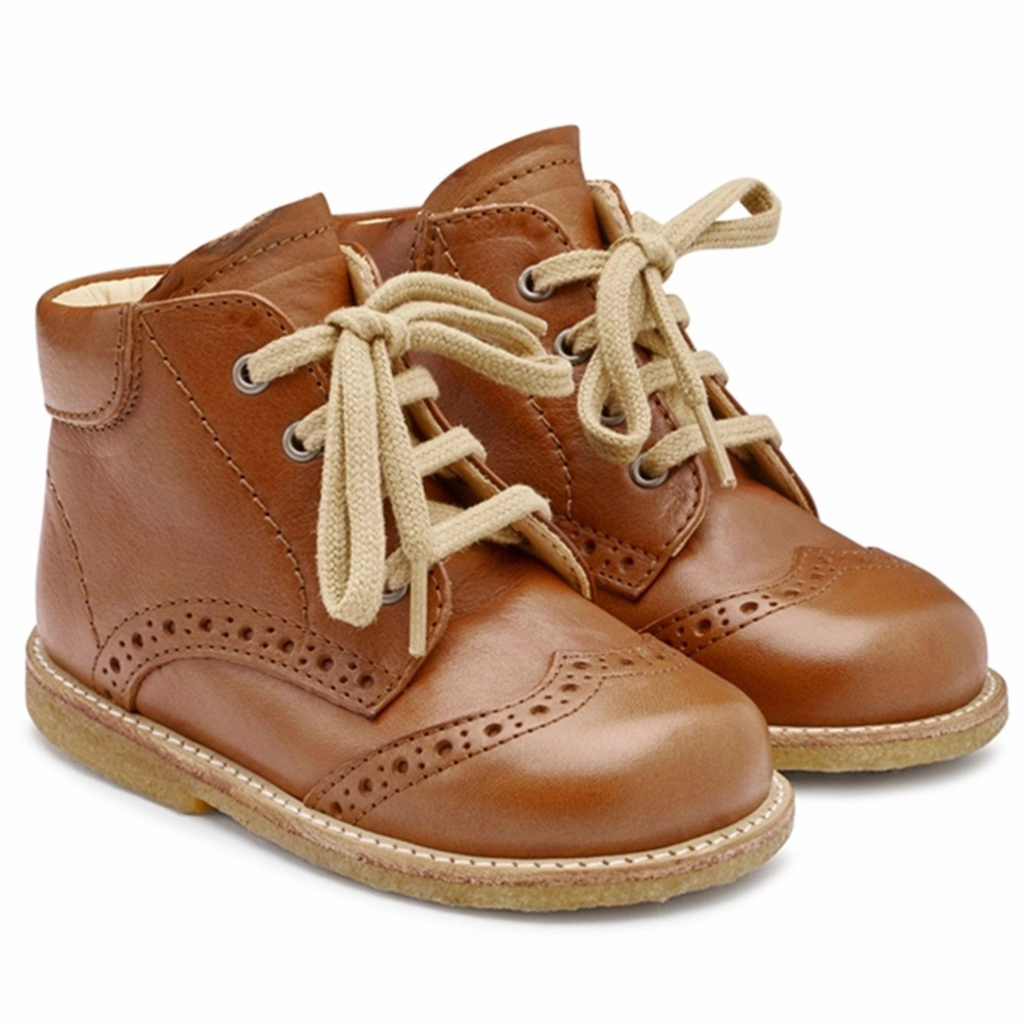 Angulus Starter Shoe W. Laces Cognac Streamlined Mobility Daily Essentials
