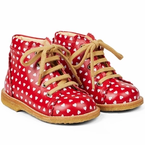 Angulus Starter Shoe With Hearts And Lace Red Balance Meets Style Everyday Comfort