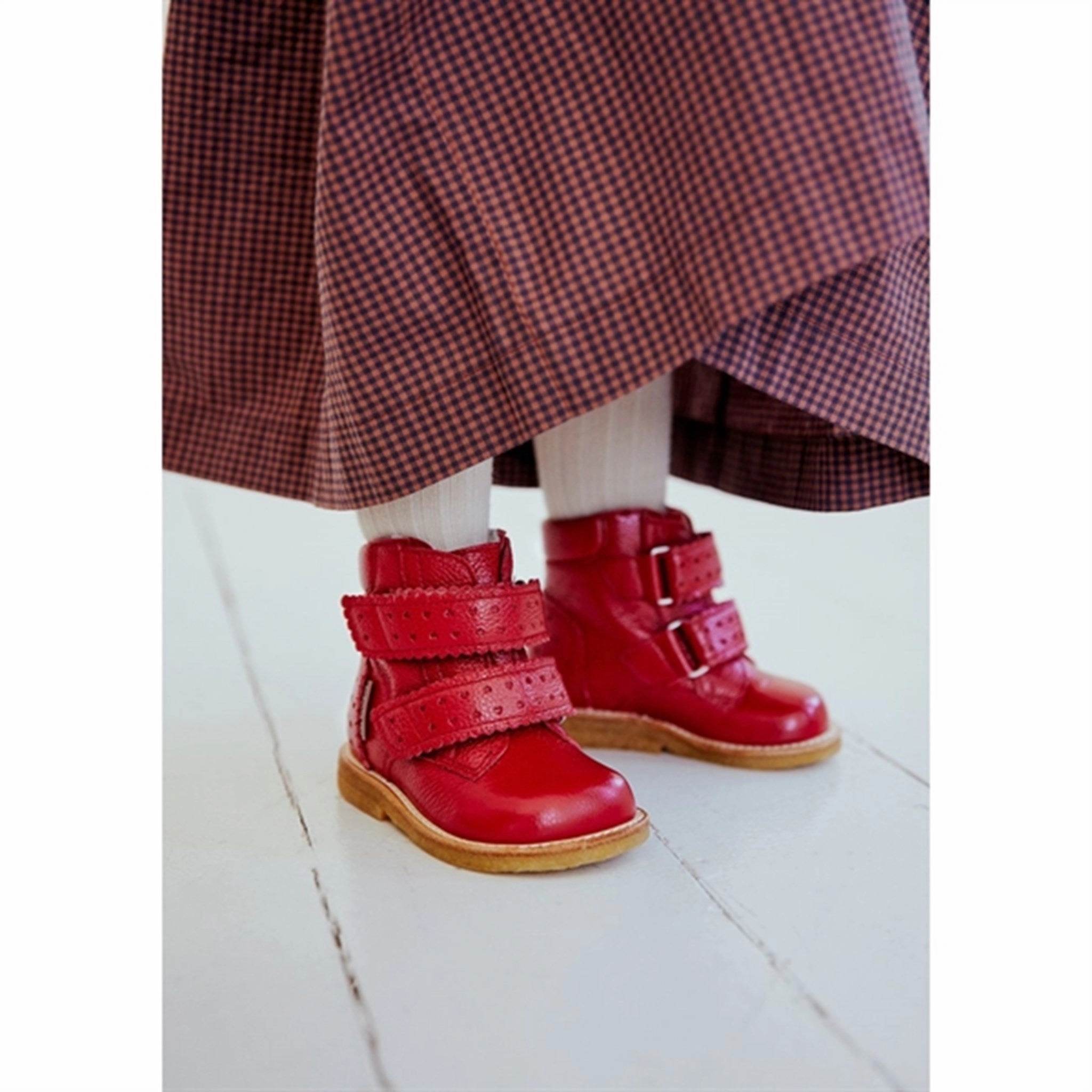 Angulus Starter Tex Boots With Velcro Red Seamless Lifestyle