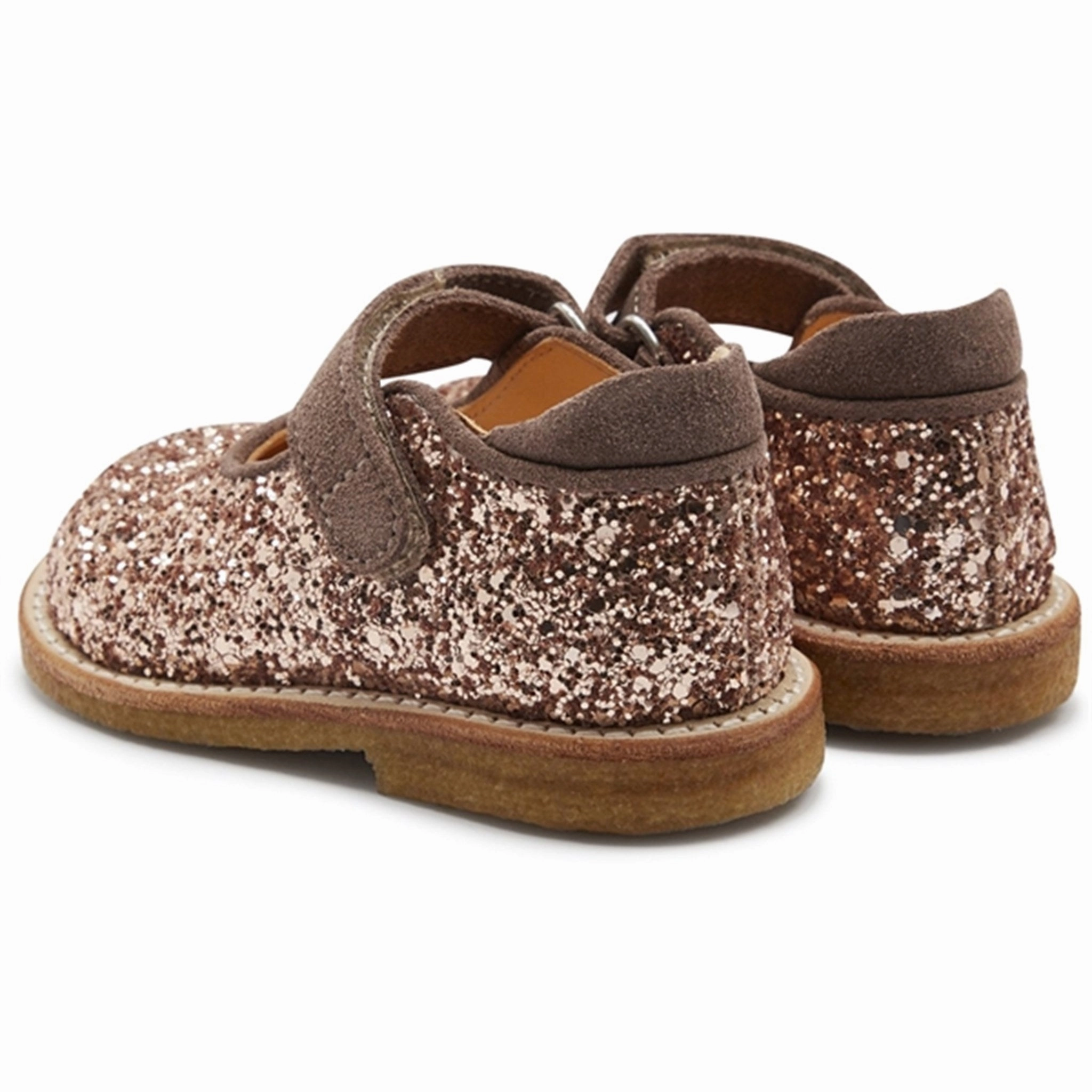 Angulus Starter Tulle Shoe With Velcro Maple Glitter/Taupe Crafted Now Breathe And Move
