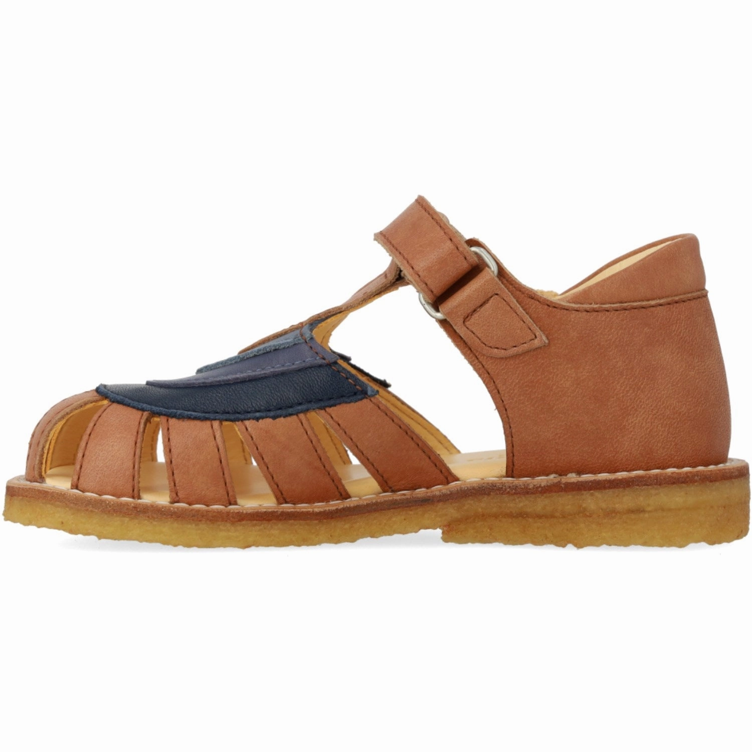Angulus Tan/Navy/Indigo/Blue Fand Colourblock Regnbuesandal Med Velcro Essential Drop