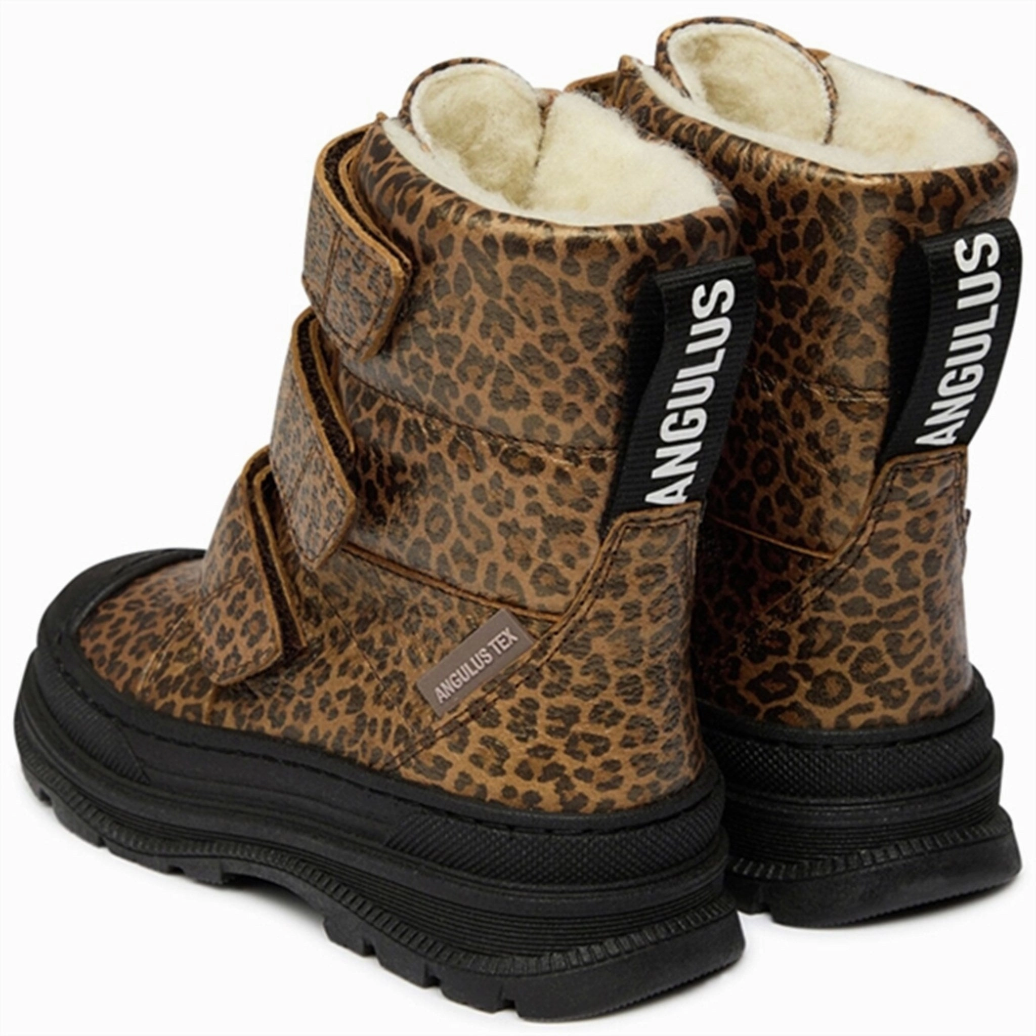 Clean Citywear Inspired By Rhythm Angulus Tex-Boots W Velcro And Wool Lining Brown Leo