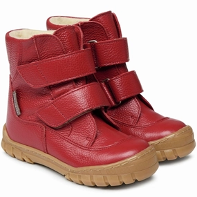 Angulus Tex Boots W Velcro Dark Red Quiet Design