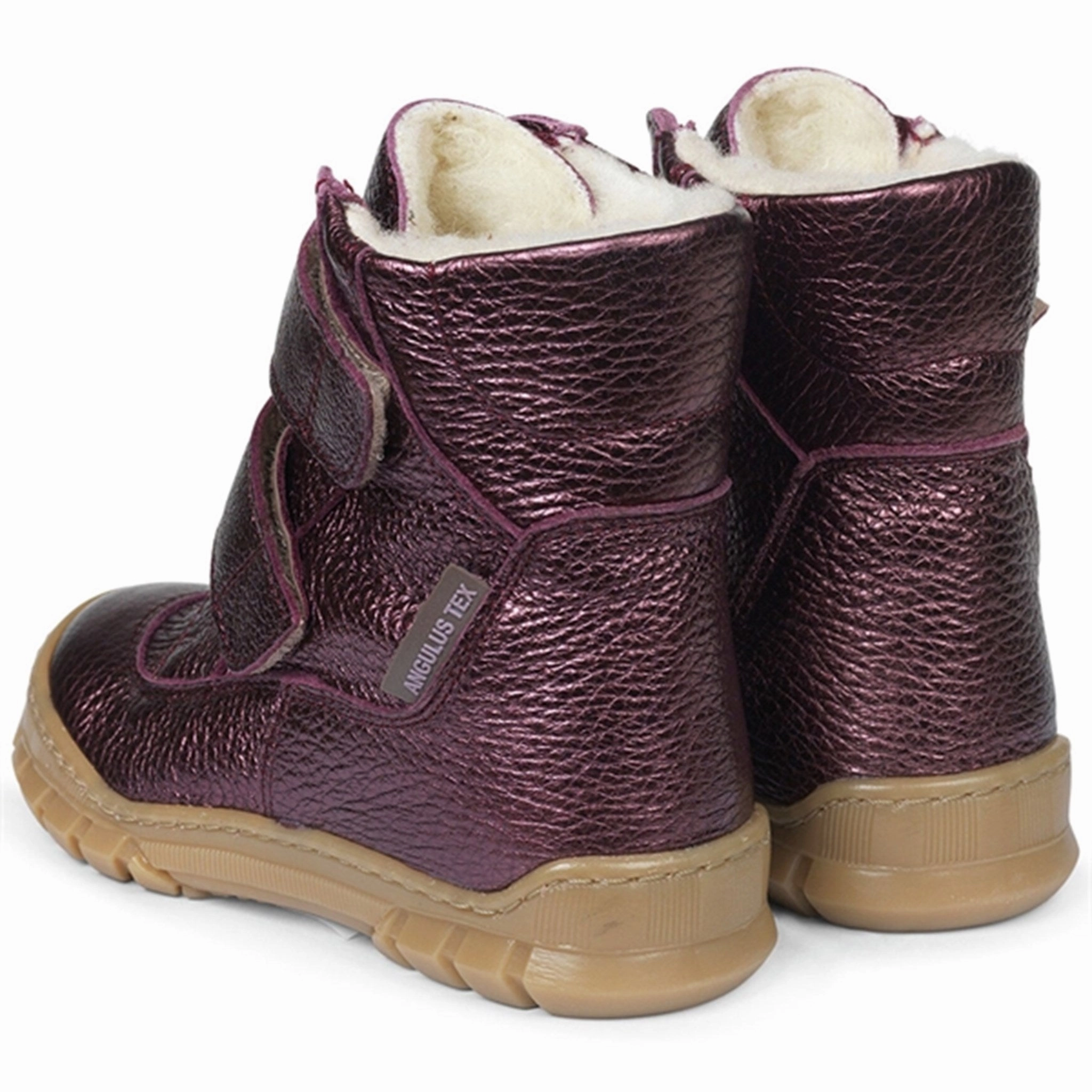 Angulus Tex Boots W Velcro Plum Shine Lifestyle Modular Lifestyle Fusion