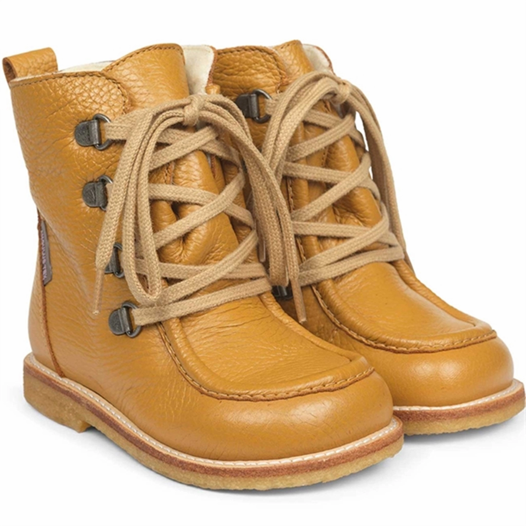 Angulus Tex Boots W. Zipper And Lace Ocher 2380-101-7250-2566 Modern Essentials