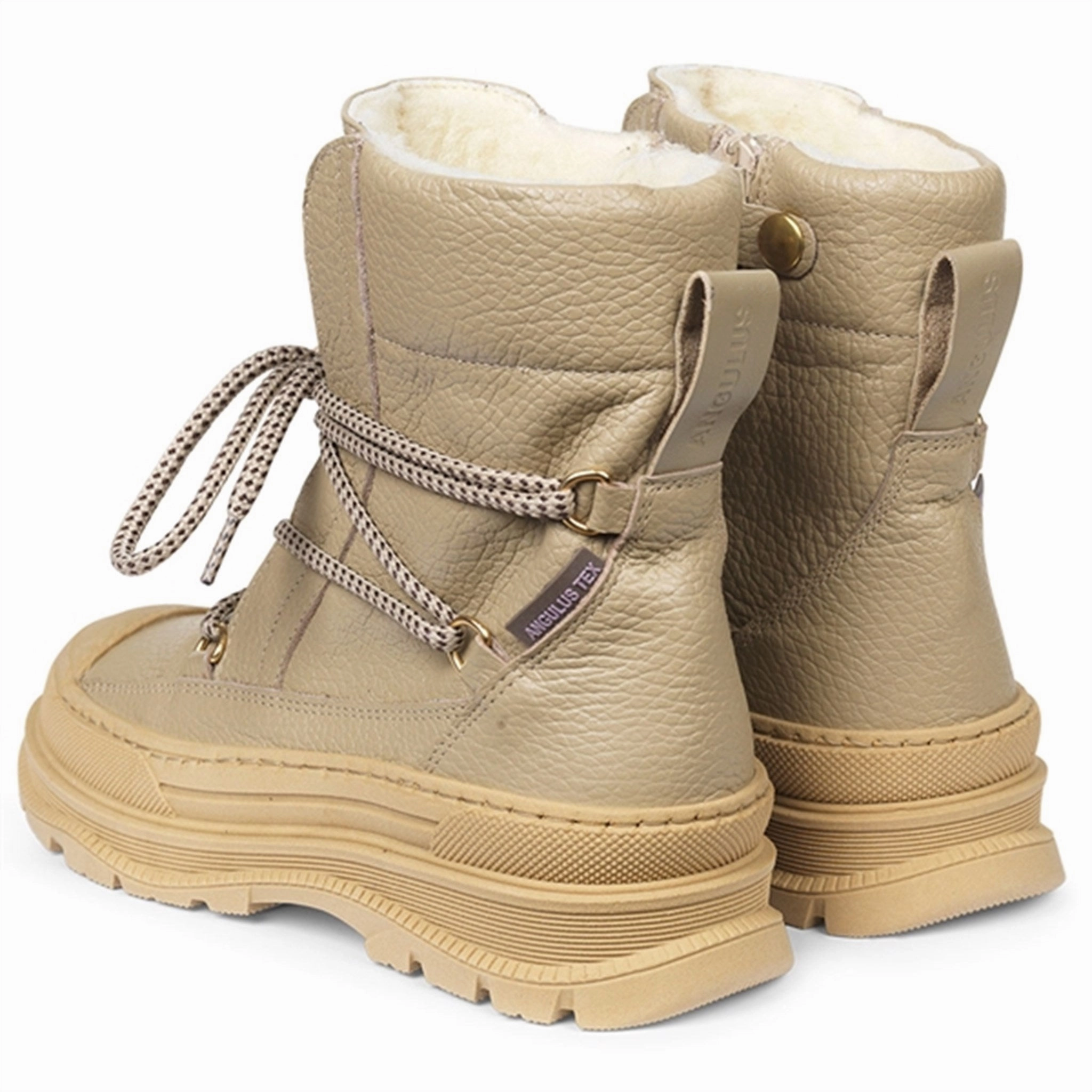 Angulus Tex-Boots With Ties And Zipper Sand Daily Shift Next-Gen Vibe