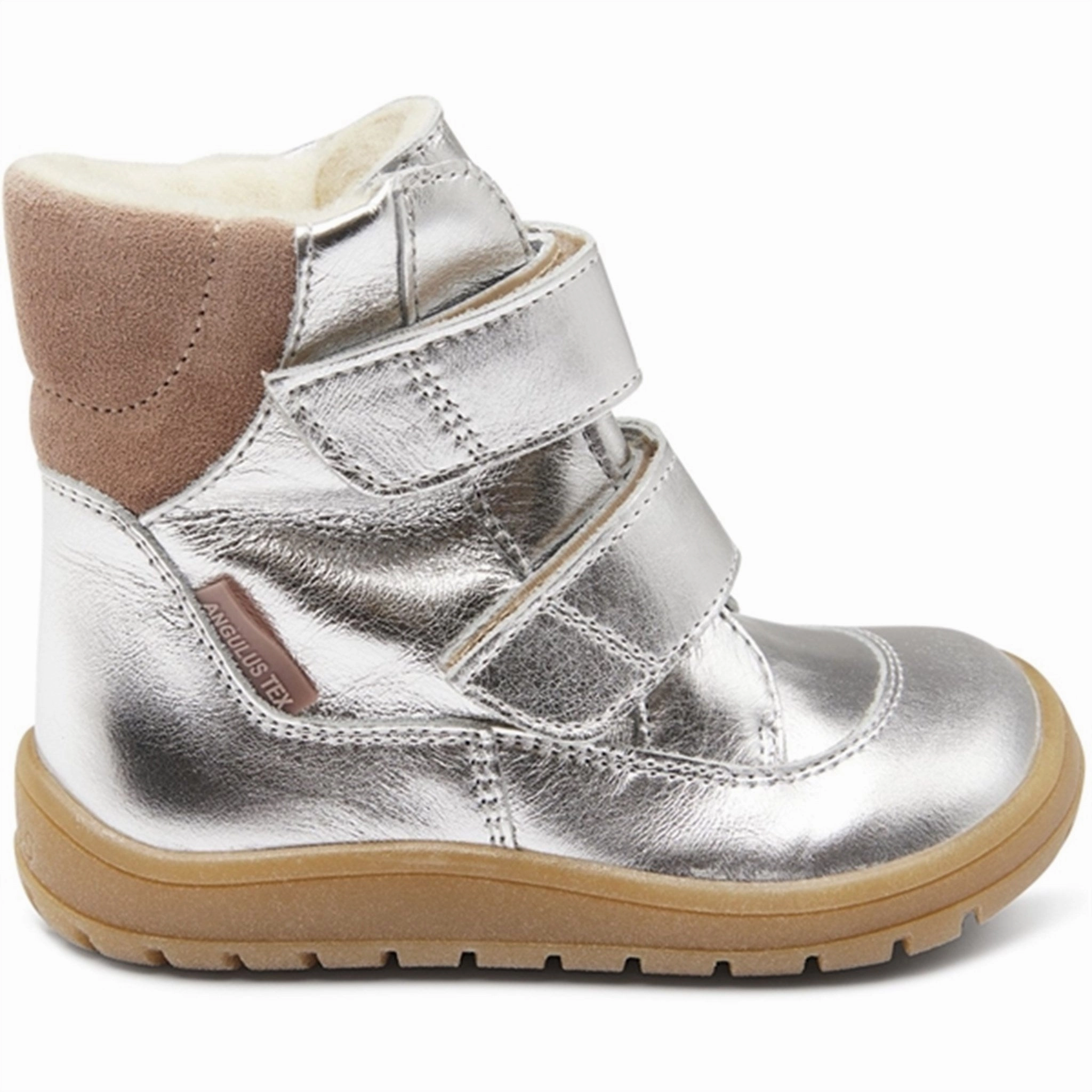 Quiet Vibe Angulus Tex-Boots With Velcro Silver/Pale Mauve