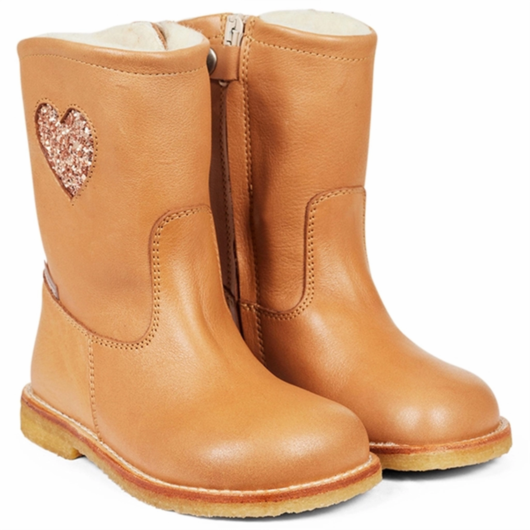 Angulus Tex-Boots With Zipper Almond/Maple Glitter Wear Your World