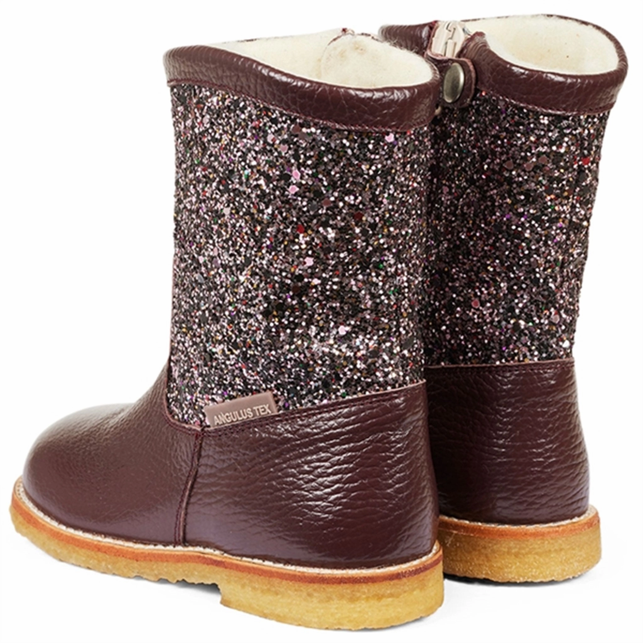 Angulus Tex Boots With Zipper Bordeaux/Bordeaux Multi Glitter Built For Today