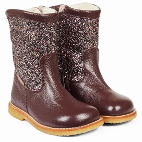 Confident Layers Quiet Vibe Angulus Tex Boots With Zipper Bordeaux/Bordeaux Multi Glitter