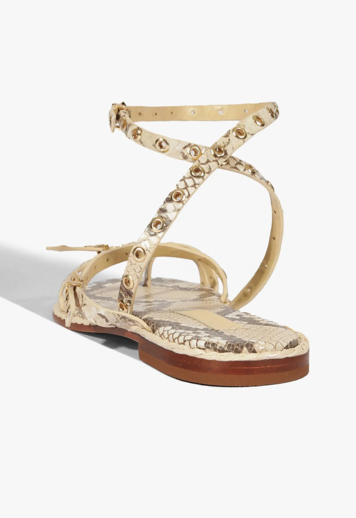 Annete Animal Print Leather Sandal Refined Essentials Less Is More