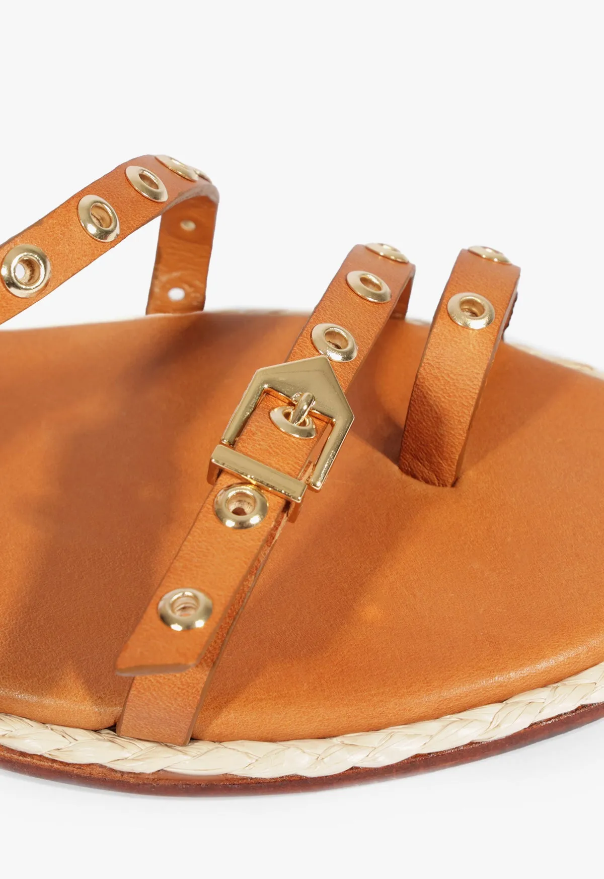 Annete Brown Leather Sandal City Uniform