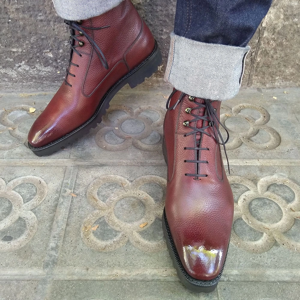 Antonio Balmoral Boot Mto - Rordeaux Handmade Patina Essentials In Motion Refined Feel