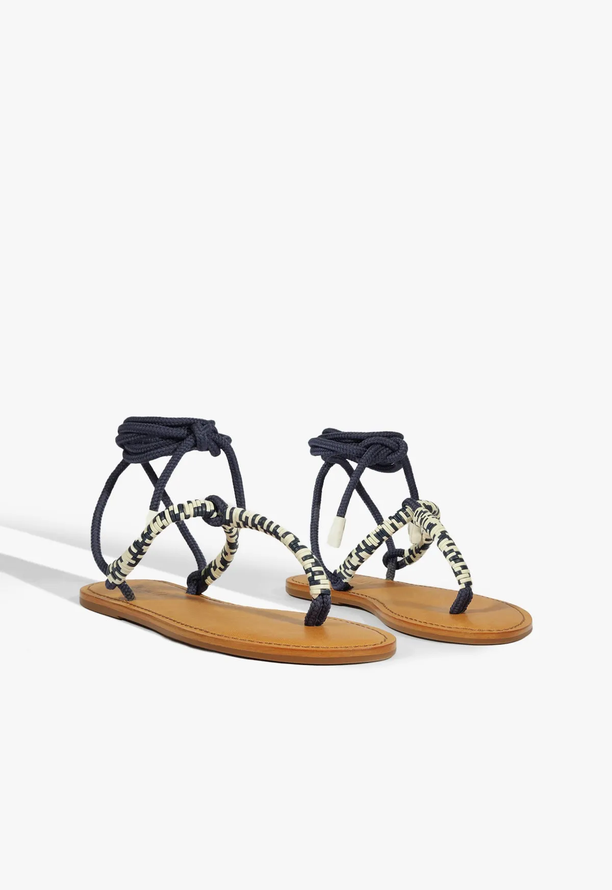 Claire Blue Flat Sandal Form Redefined