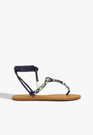 Claire Blue Flat Sandal Carry Your Vibe