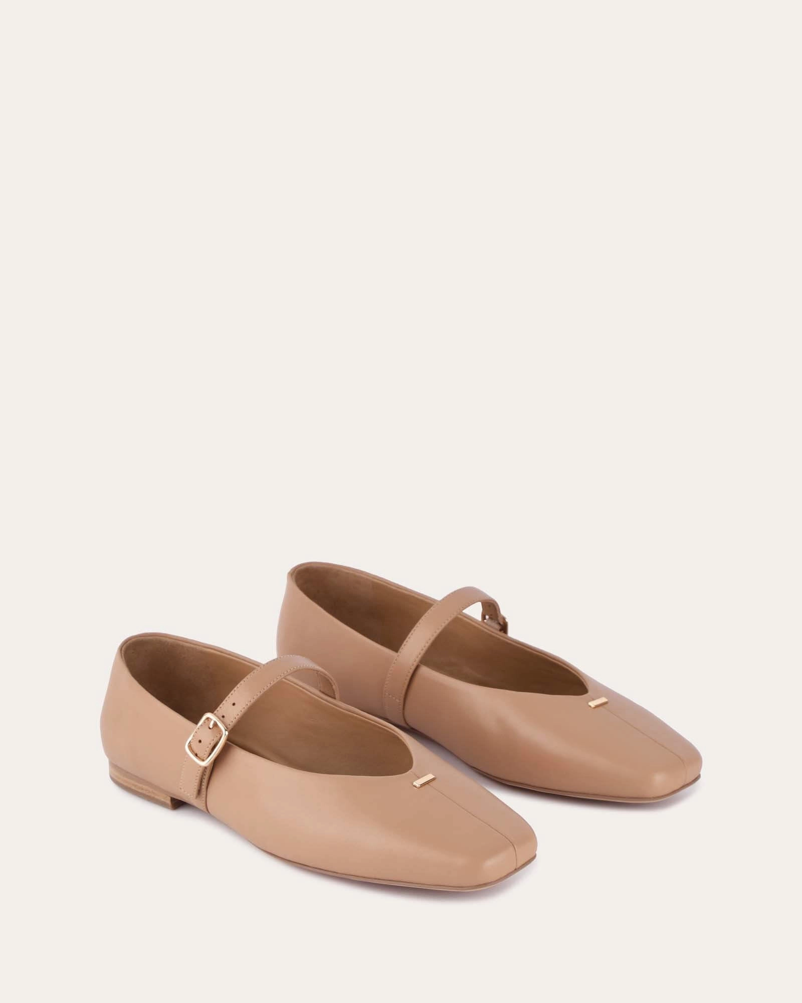 April Casual Flats Tan Leather Designed For Ease Ready To Flex