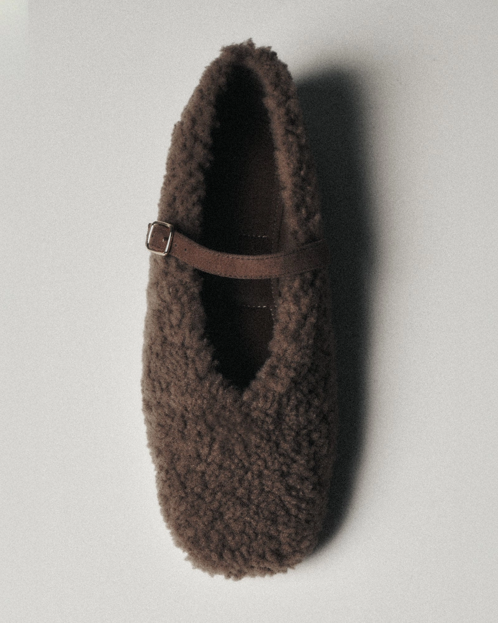 April Casual Flats Taupe Shearling Flex And Fit