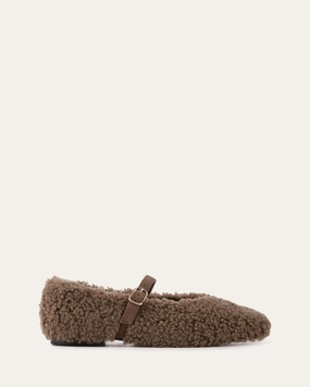 Purpose-First Outfit Optimized Form April Casual Flats Taupe Shearling