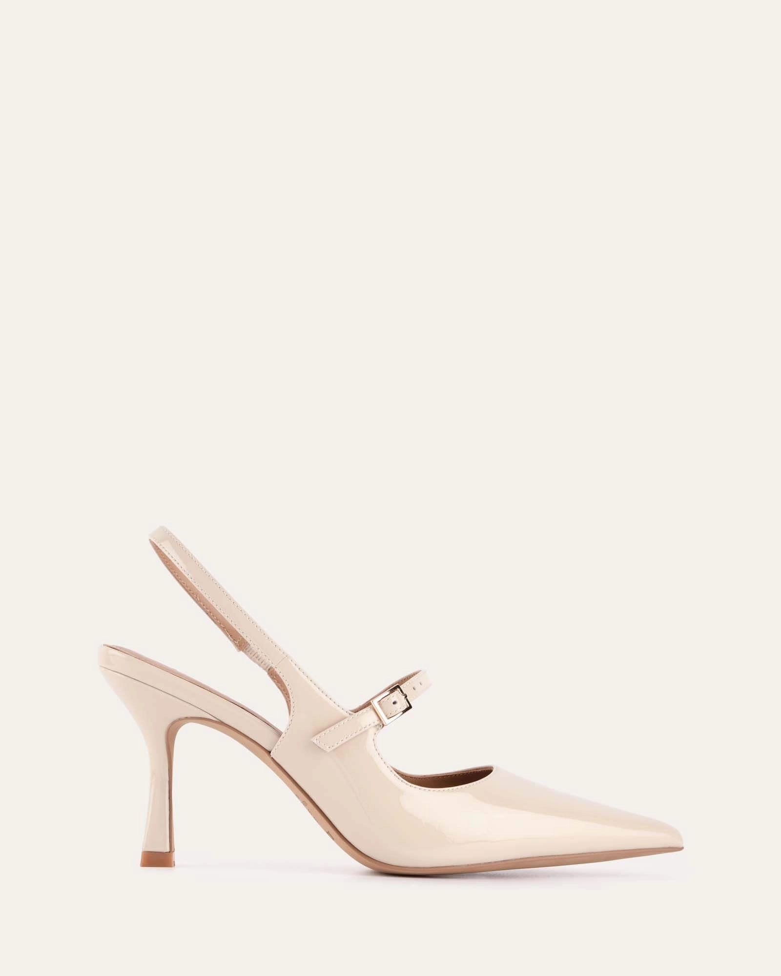Archer High Heels Sand Patent Timeless Motion Purpose-First Outfit