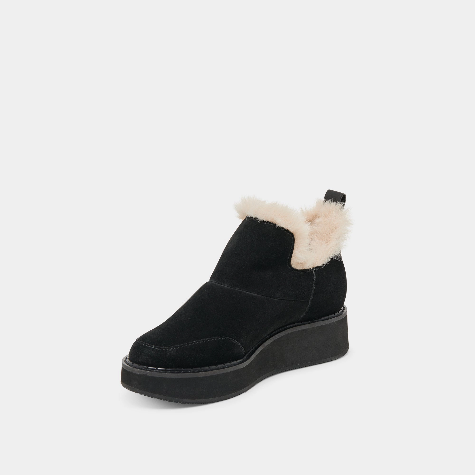 Ardy Plush H2O Booties Onyx Suede Expressive Minimal