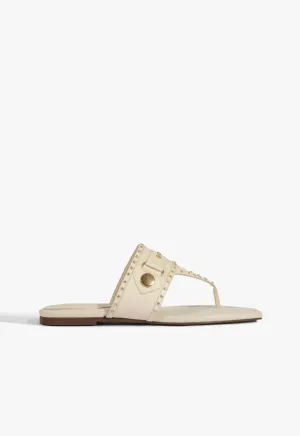 Aria White Leather Sandal Tailored Utility Ready To Flex
