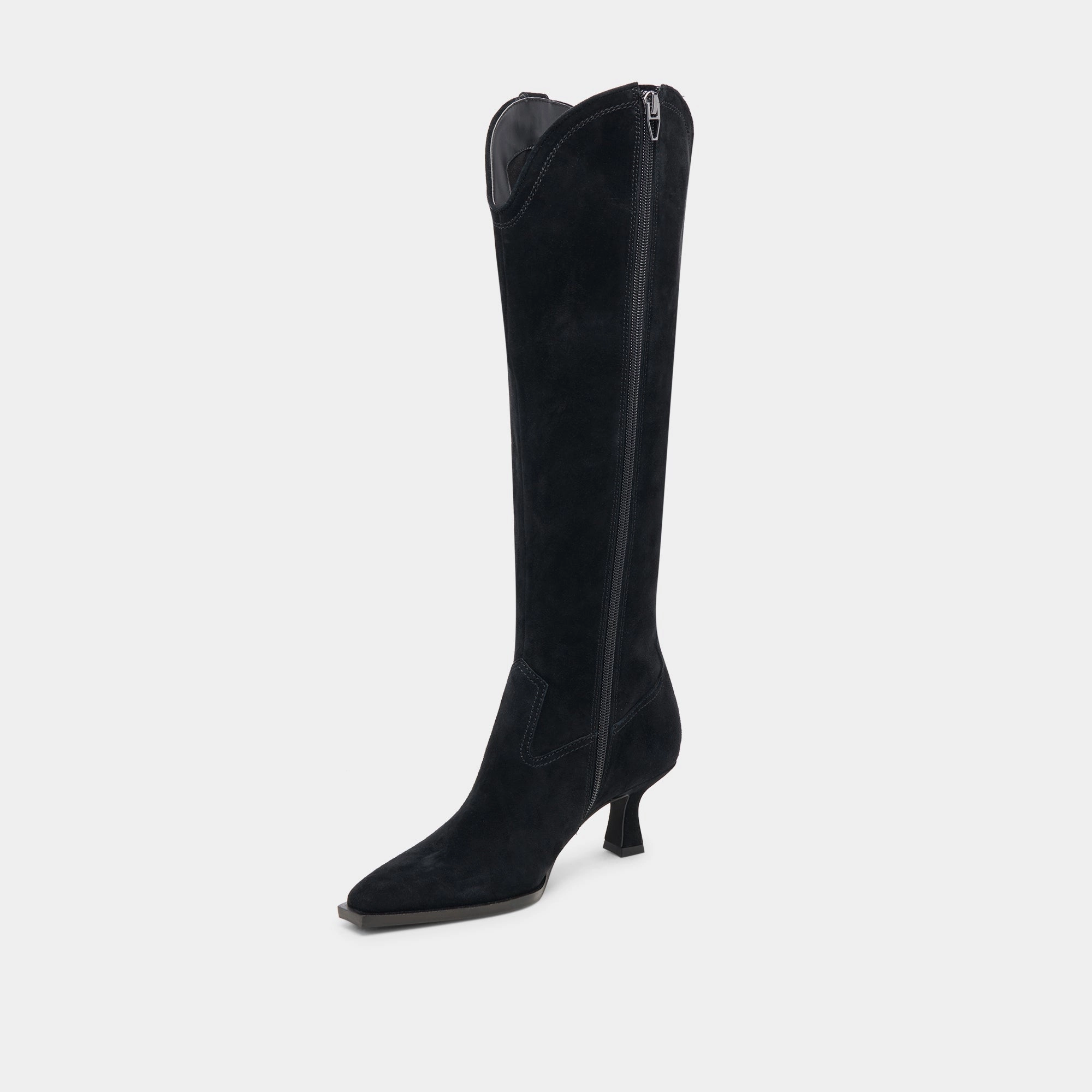 Ariana Boots Onyx Suede Subtle Tone Cool Utility