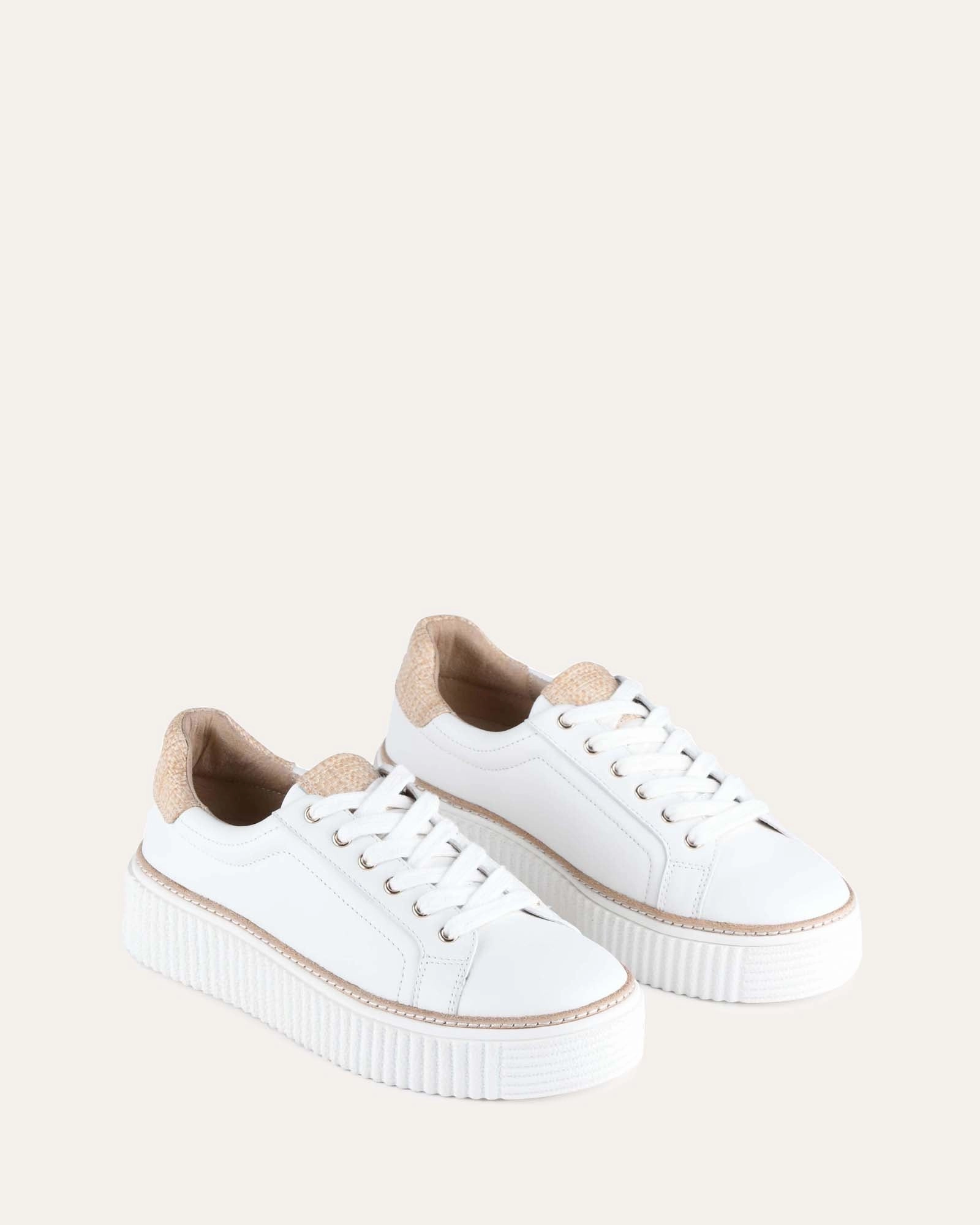 Arianna Sneakers White Raffia Curated For Motion Refined Comfort