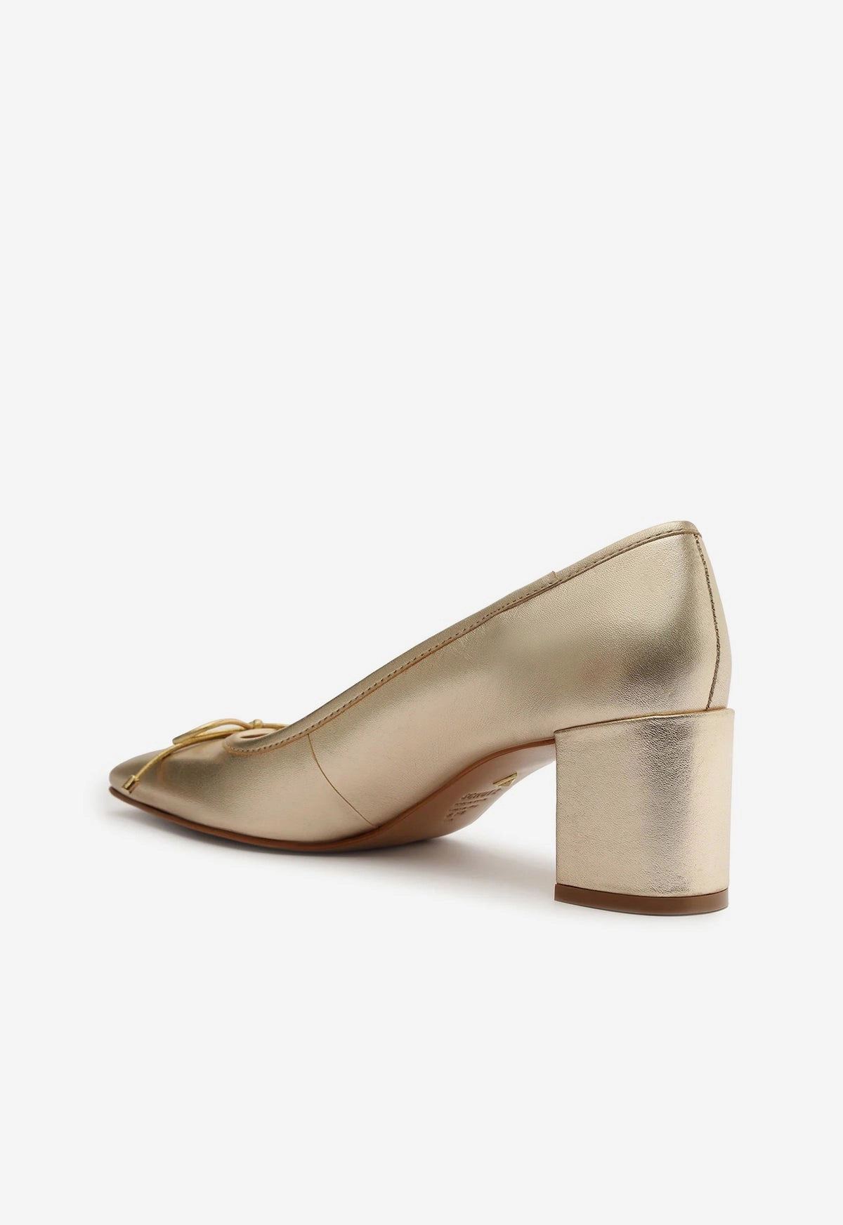 Arissa Block Metallic Leather Pump Design In Motion Subtle Style Gear