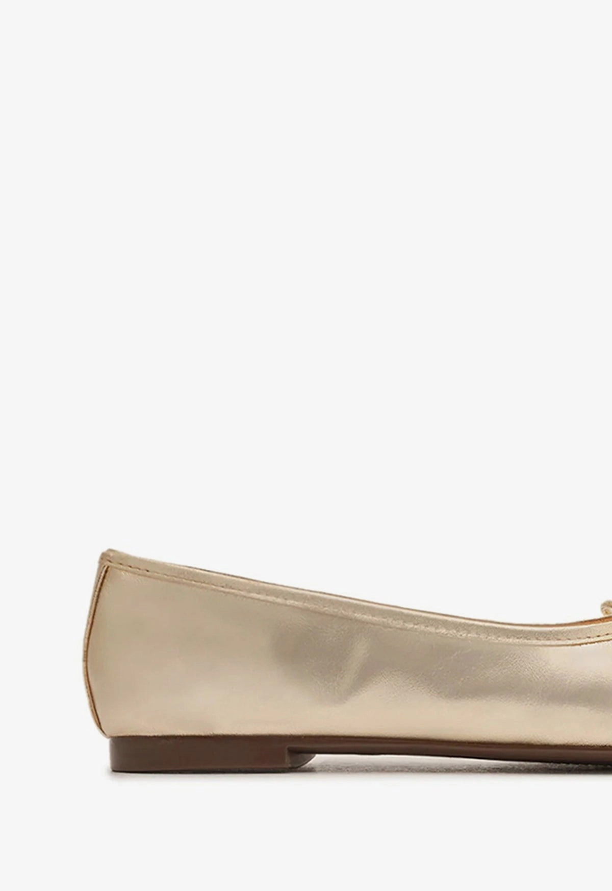 Arissa Gold Leather Ballet Flat Refined Streetwear