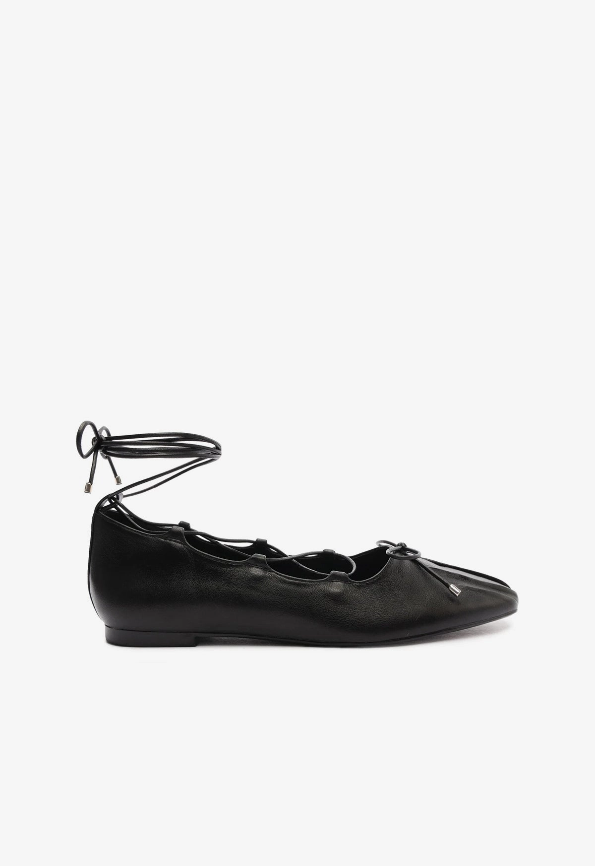 Arissa Lace Up Leather Flat Motion Simplicity Smooth Silhouettes