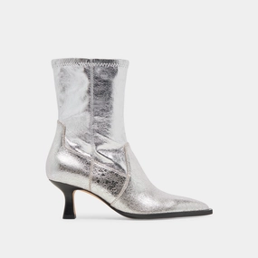 Arya Boots Silver Distressed Leather Cool Fitwear