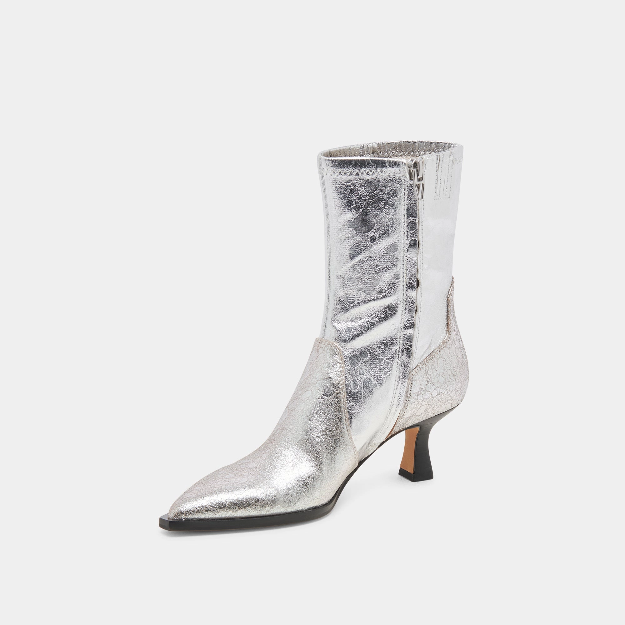 Arya Boots Silver Distressed Leather Movement Architecture Weekend Ready