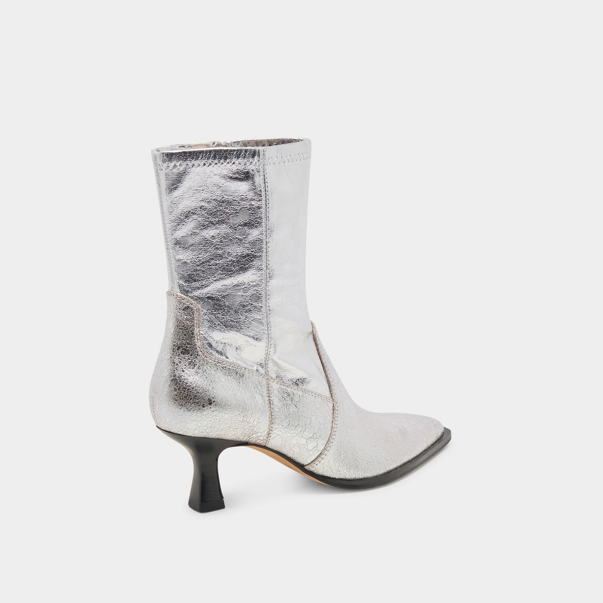 Bold Looks Minimal Details Arya Boots Silver Distressed Leather
