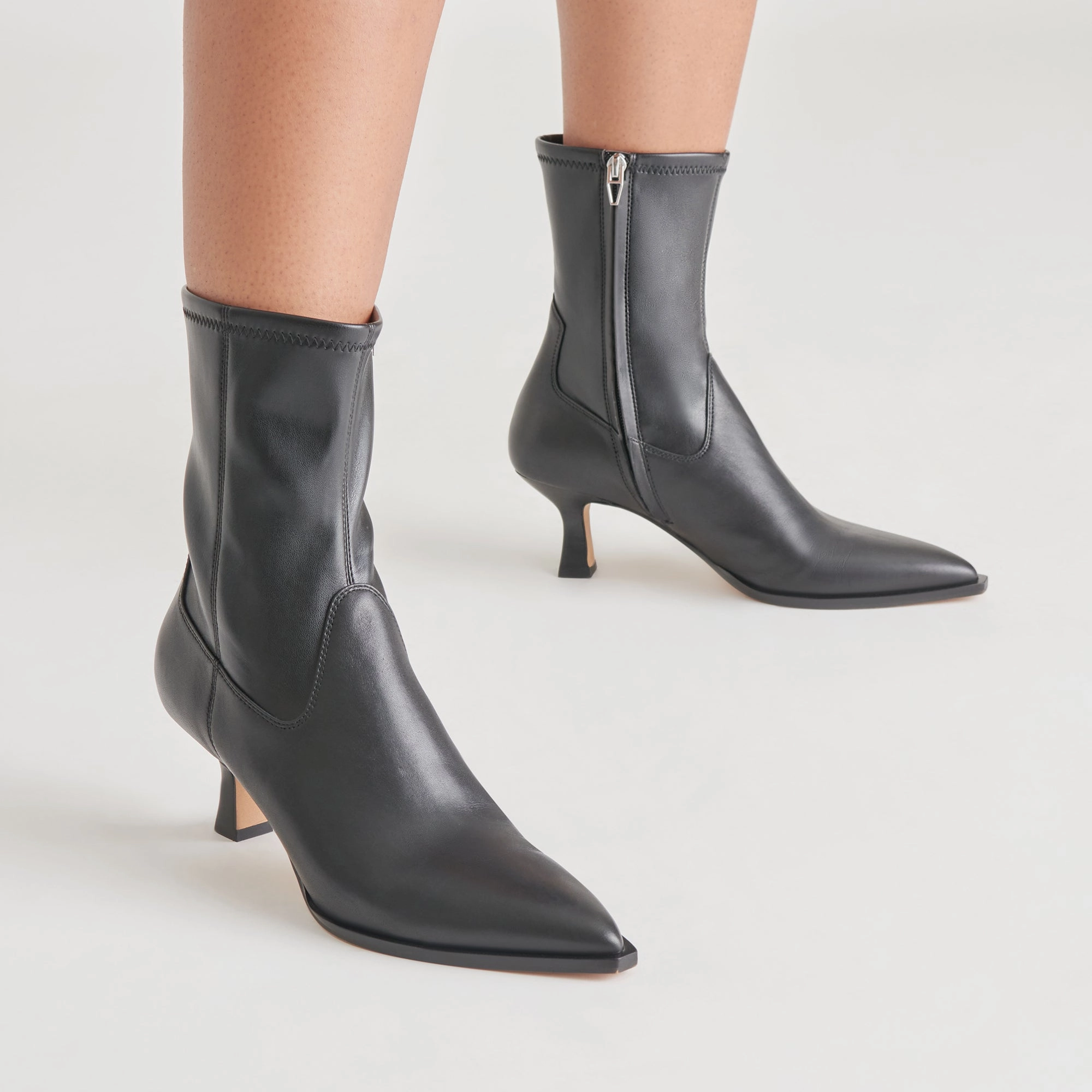 Edge And Ease Effortless Fit Arya Wide Calf Boots Black Leather