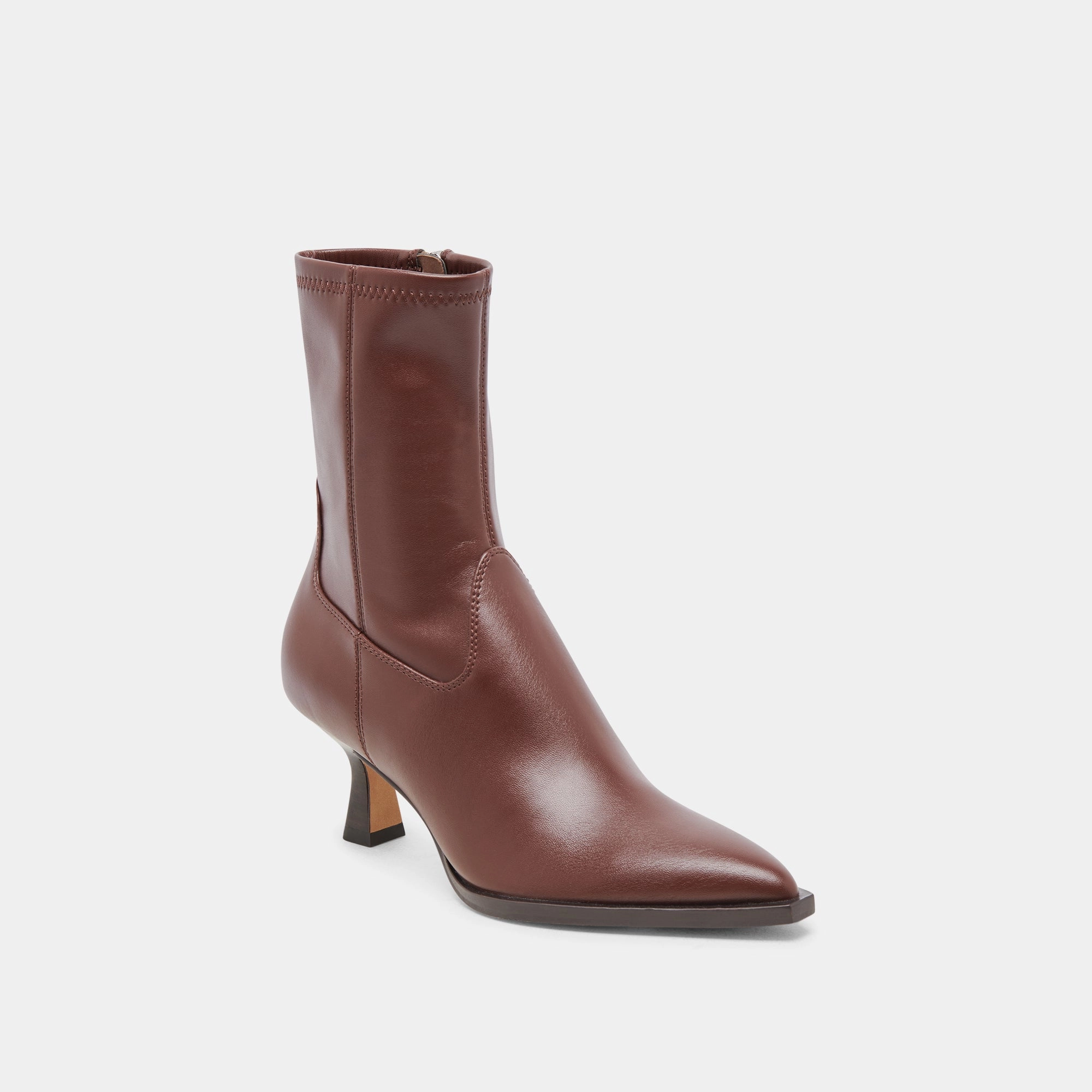 Arya Wide Calf Boots Chocolate Leather Refined Looks
