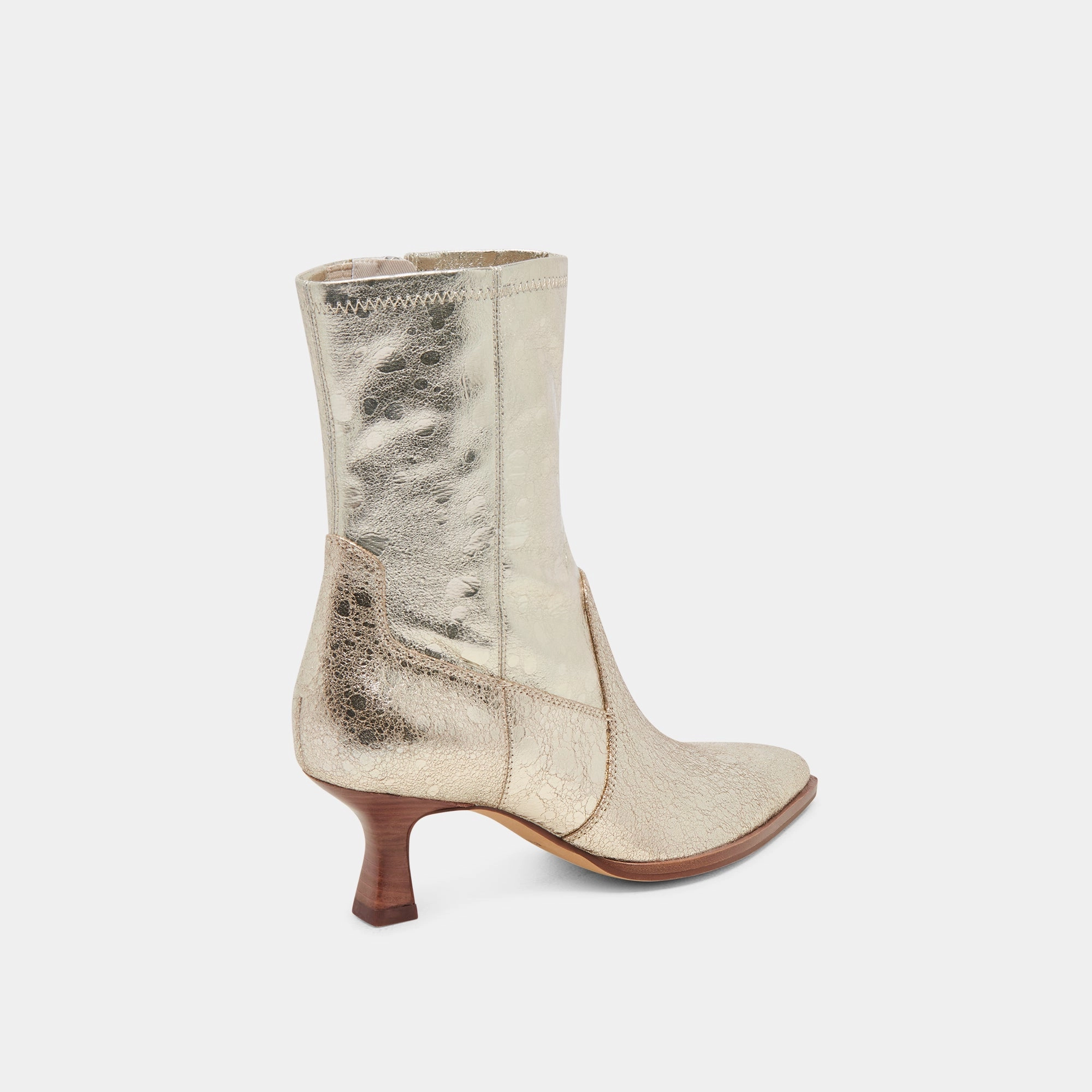 Cool Fit System The New Essential Arya Wide Calf Boots Light Gold Distressed Leather