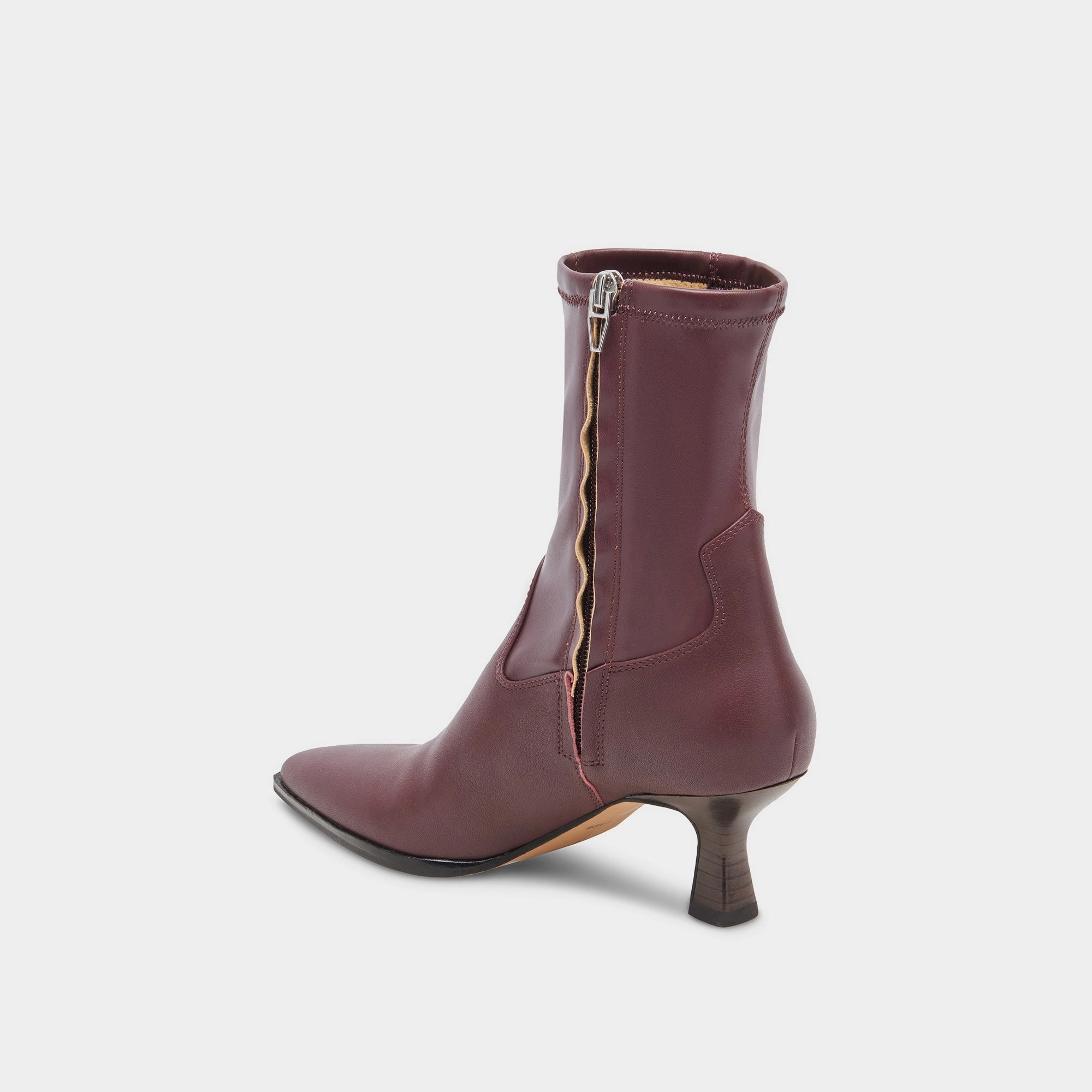 Cool And Essential City-Proof Arya Wide Calf Boots Wine Leather