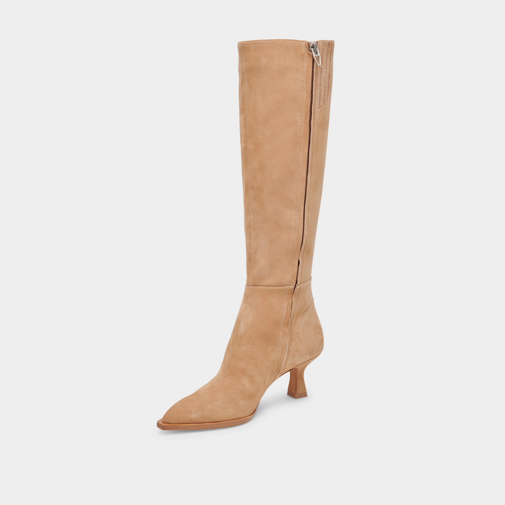 Simplified Life Edge-Layered Auggie Boots Camel Suede