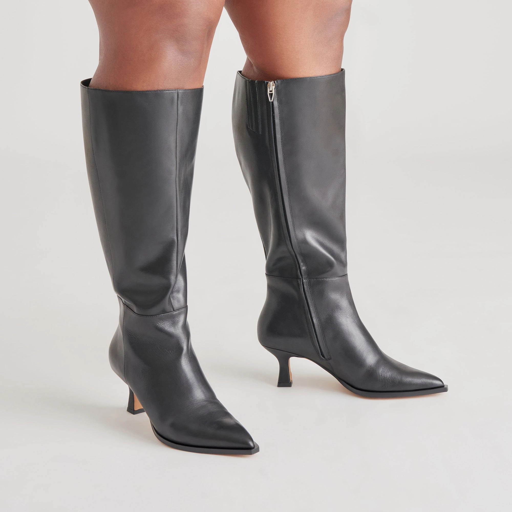 Everyday Uniform Auggie Extra Wide Calf Boots Black Leather