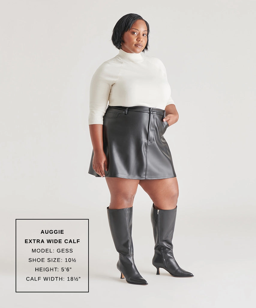 Auggie Extra Wide Calf Boots Black Leather Core Pulse