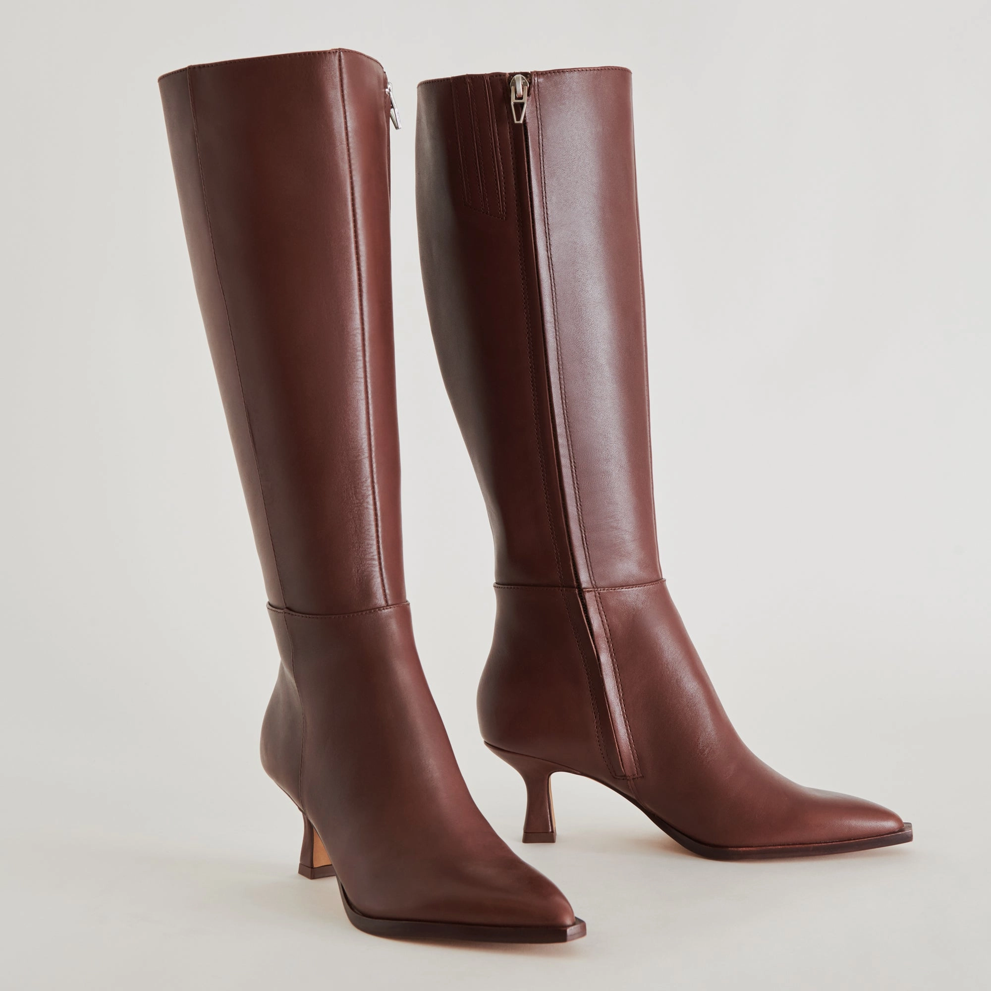 Auggie Wide Calf Boots Chocolate Leather Bold In Simplicity Modular Uniform