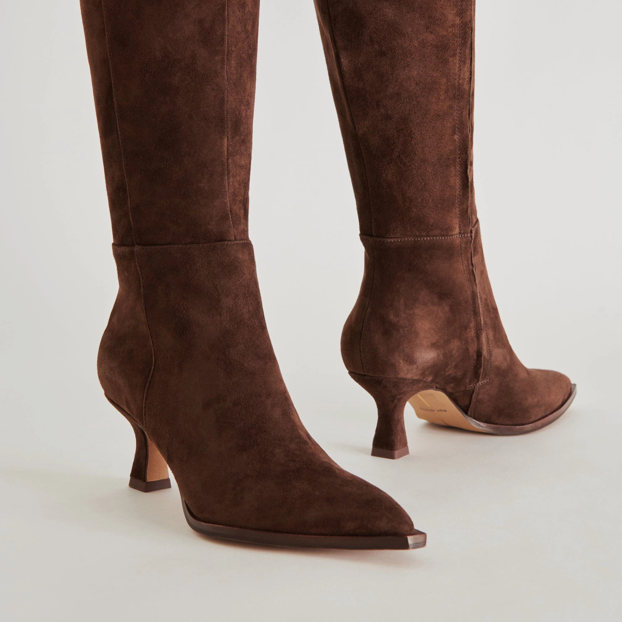 Auggie Wide Calf Boots Dk Brown Suede Dayflow Gear Clarity In Motion