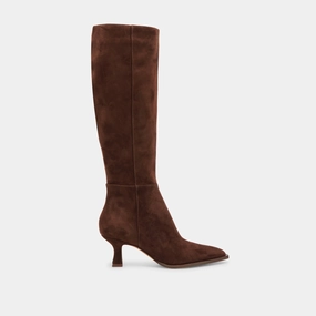Auggie Wide Calf Boots Dk Brown Suede Form-Light Fit Soft Power