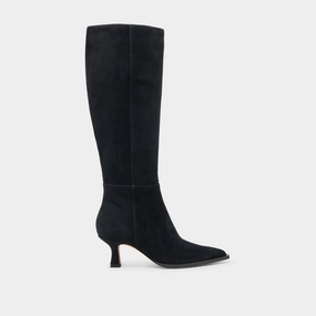 Calm-Driven Fit Auggie Wide Calf Boots Onyx Suede
