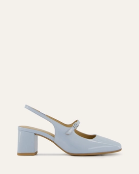 Peggy Low Heels Mist Blue Patent Quiet Impact